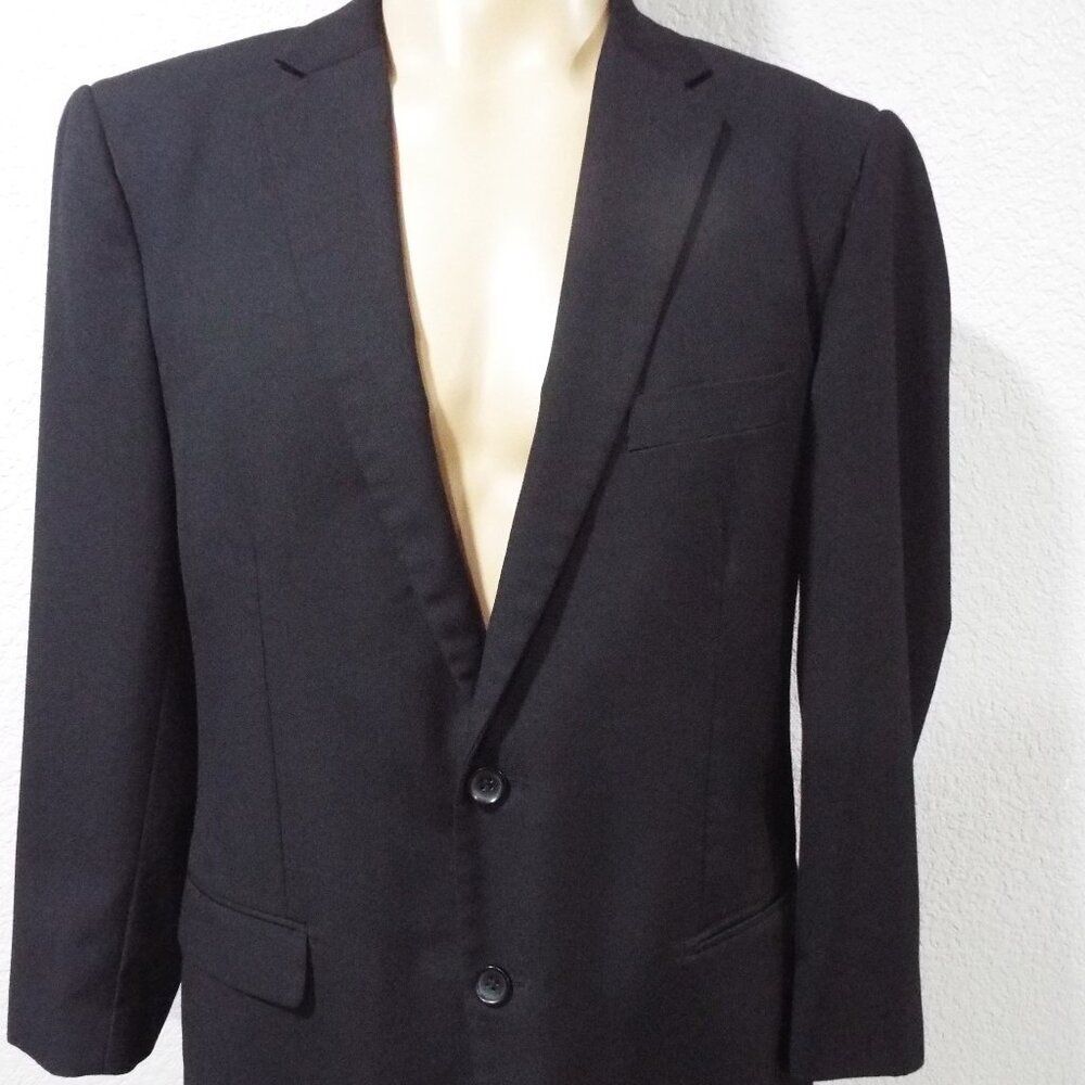 GIORGIO FIORELLI Men's Two Button Blazer Black flap side pockets Size 42 Regular